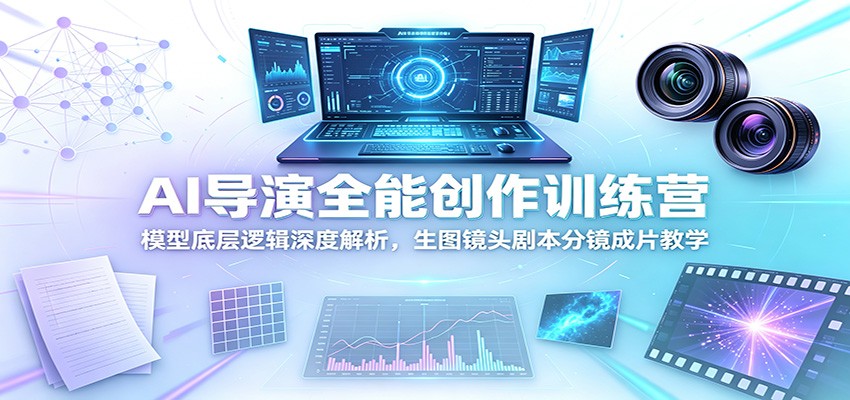 AI导演全能创作训练营：模型底层逻辑深度解析，生图镜头剧本分镜成片教学-课程网
