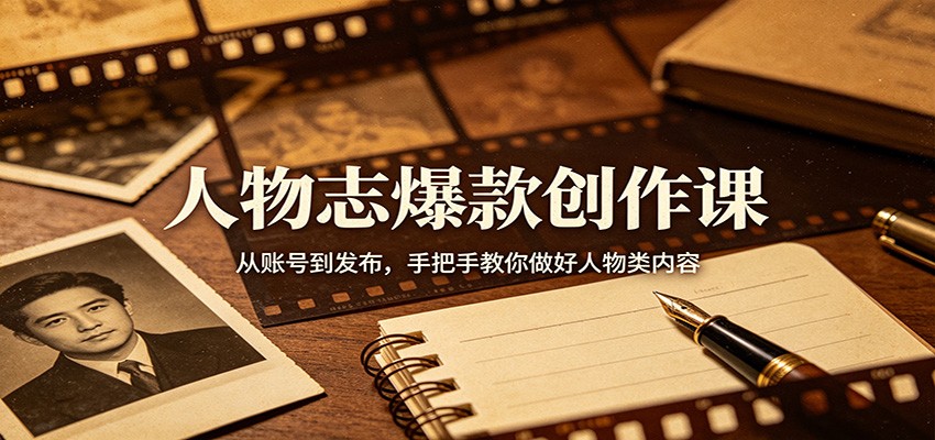 人物志爆款创作课：从账号到发布，手把手教你做好人物类内容-课程网