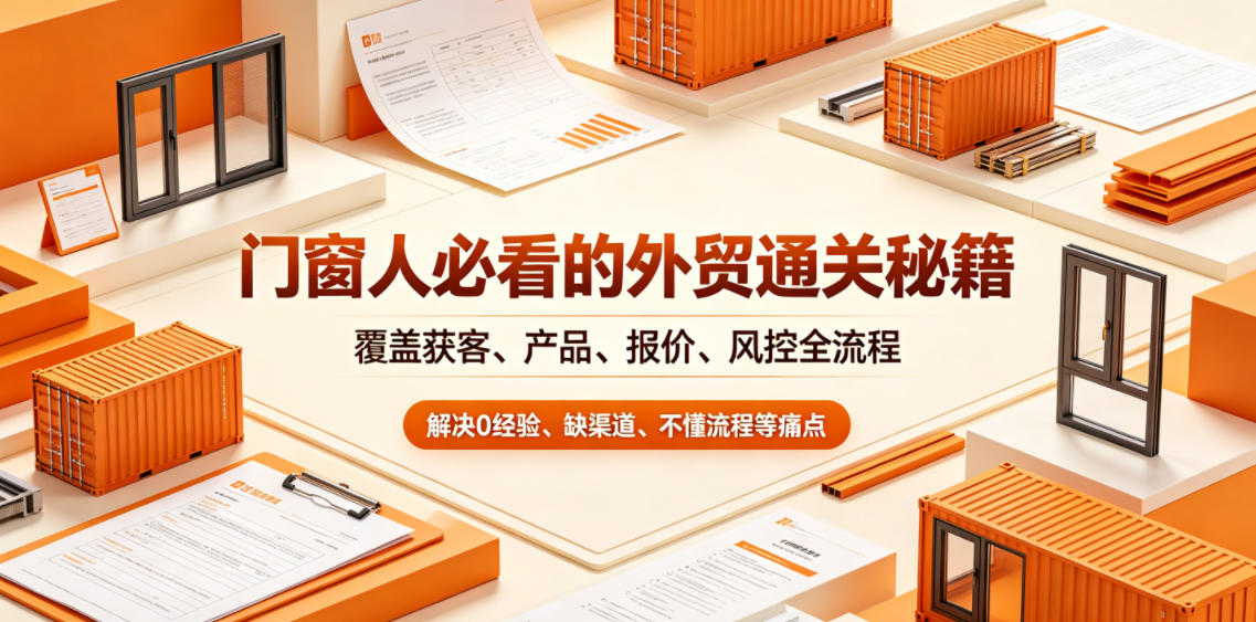 门窗人必看的外贸通关秘籍，块覆盖获客、产品、报价、风控全流程，解决0经验、缺渠道、不懂流程等痛点-课程网