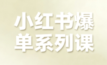 小红书爆单系列课，聚焦小红书电商全链路增长-课程网