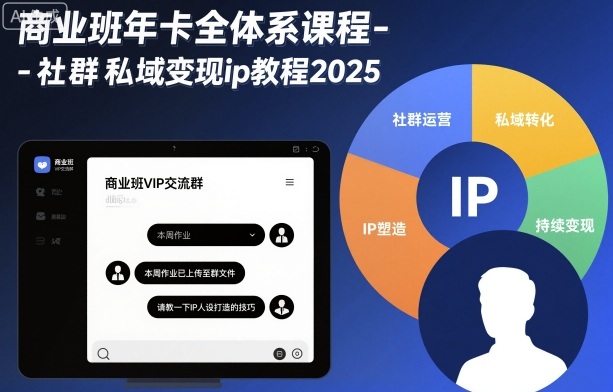 商业班年卡全体系课程-社群私域变现ip教程2025-课程网