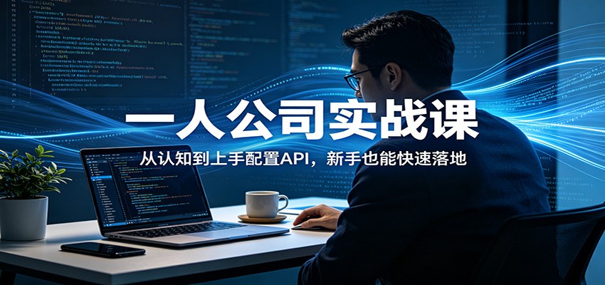 一人公司实战课：从认知到上手配置API，新手也能快速落地-课程网