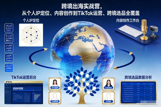 跨境出海实战营，从个人IP定位、内容创作到TikTok运营、跨境选品全覆盖-课程网