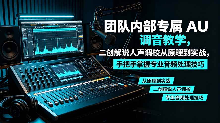 （19517期）某大佬团队内部专属 AU 调音教学，二创解说人声调校从原理到实战，手把手掌握专业音频处理技巧-课程网