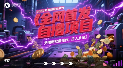 全网首发，2025年最新稳定暴力全自动自撸项目，无限制批量操作，日入多张【揭秘】-课程网