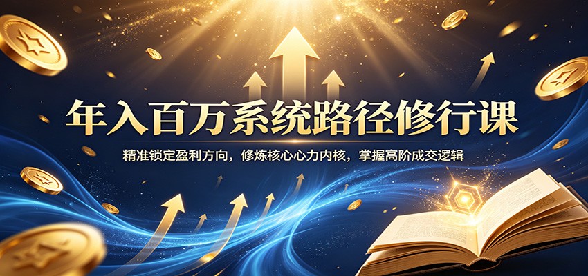 年入百万系统路径修行课：精准锁定盈利方向，修炼核心心力内核，掌握高阶成交逻辑-课程网