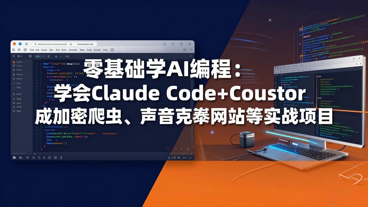 零基础学AI编程：学会Claude Code+Cursor完成加密爬虫、声音克隆网站等实战项目-课程网