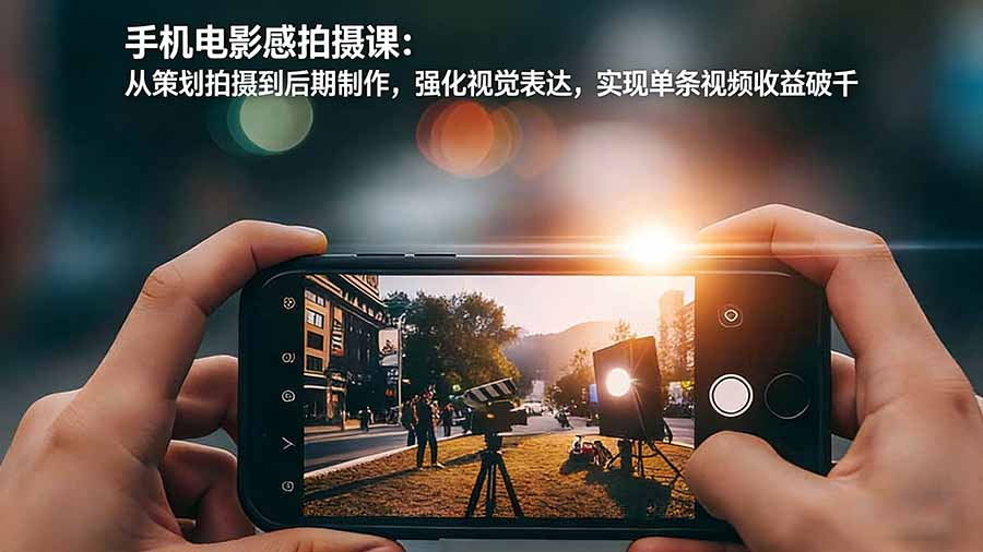 手机电影感拍摄课：从策划拍摄到后期制作，强化视觉表达，实现单条视频收益破千-课程网