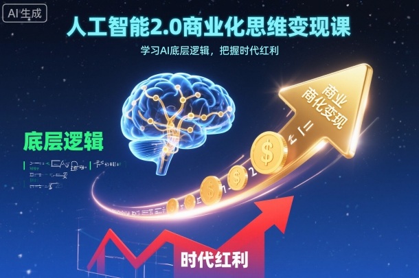人工智能2.0商业化思维变现课，学习AI底层逻辑，把握时代红利-课程网