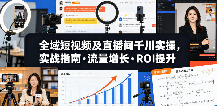 全域短视频及直播间千川实操，实战指南·流量增长·ROI提升-课程网