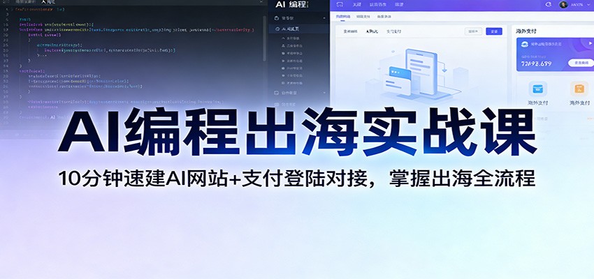 AI编程出海实战课：10分钟速建AI网站+支付登陆对接，掌握出海全流程-课程网