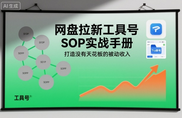 网盘拉新工具号SOP实战手册，打造没有天花板的被动收入-课程网