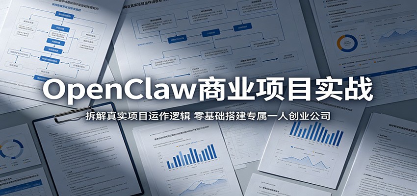 OpenClaw商业项目实战：拆解真实项目运作逻辑，零基础搭建专属一人创业公司-课程网