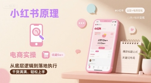 小红书原理以及详细实操流程，小红书电商教程-课程网