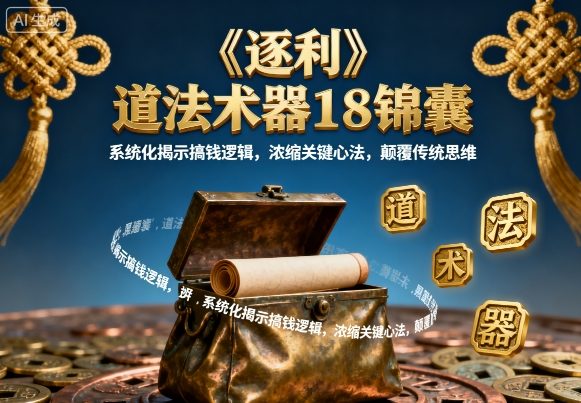 《逐利》道法术器18锦囊，系统化揭示搞钱逻辑，浓缩关键心法，颠覆传统思维（更新）-课程网