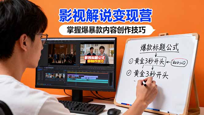 影视解说变现营：通过30+实战案例爆款内容创作技巧，掌握影视解说盈利密码-课程网