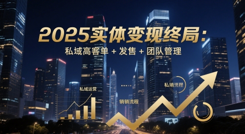 2025实体变现终局：私域高客单+发售+团队管理-课程网