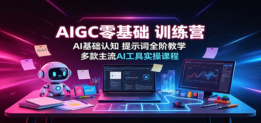 AIGC零基础训练营：AI基础认知，提示词全阶教学，多款主流AI工具实操课程-课程网
