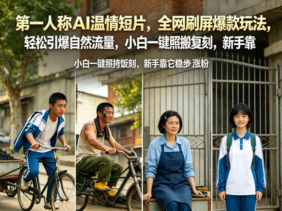 第一人称AI温情短片，全网刷屏爆款玩法，轻松引爆自然流量，小白一键照搬复刻，新手靠它稳步涨粉-课程网