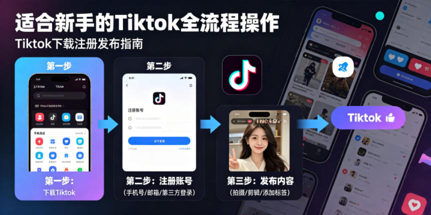 Tiktok下载注册发布，适合新手的Tiktok全流程操作-课程网