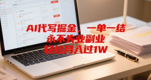 AI代写掘金，一单一结，永不失业副业，轻松月入过1W-课程网