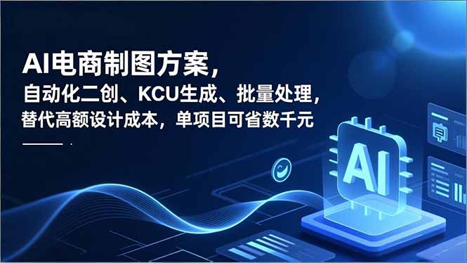 AI电商制图方案，自动化二创、SKU生成、批量处理，替代高额设计成本，单项目可省数千元-课程网