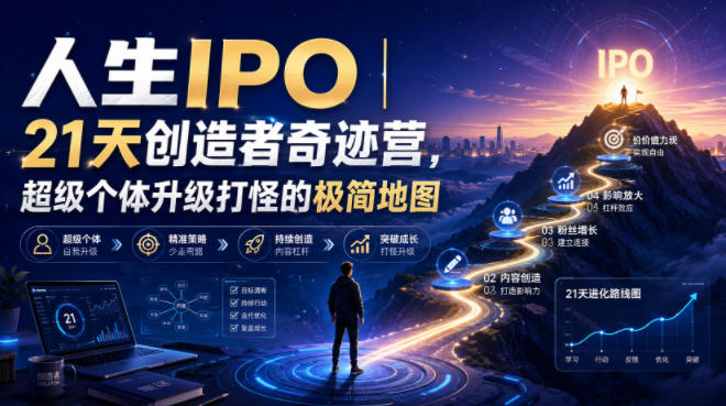 人生IPO︱21天创造者奇迹营，超级个体升级打怪的极简地图-课程网