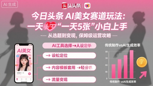 今日头条AI美女赛道玩法，一天轻松5张，小白轻松上手-课程网