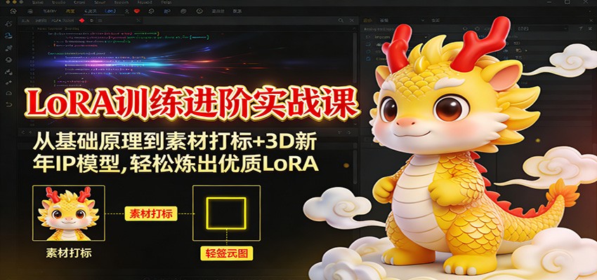 LoRA训练进阶实战课：从基础原理到素材打标+3D新年IP模型，轻松炼出优质LoRA-课程网