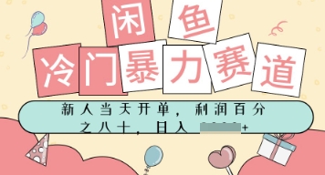 闲鱼冷门暴力赛道，新人当天开单，门槛低，日入多张-课程网