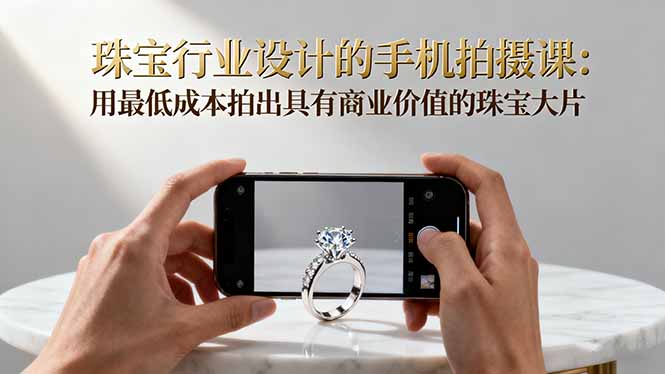 珠宝行业设计的手机拍摄课：用最低成本拍出具有商业价值的珠宝大片！-课程网