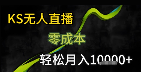 KS无人直播25年最新玩法，只需一部手机，轻松月入1W+【揭秘】-课程网