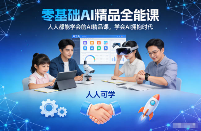 零基础AI精品全能课，人人都能学会的AI精品课，学会AI拥抱时代-课程网