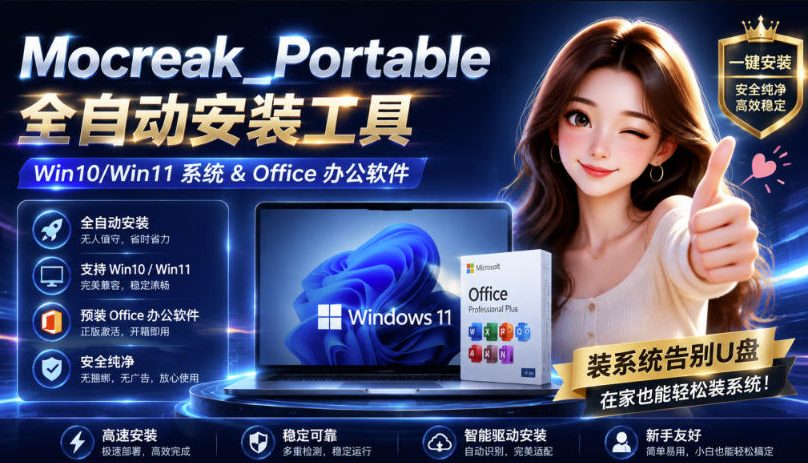 Mocreak全自动安装office和win10、win11系统，告别U盘装系统，使用安全可靠-课程网