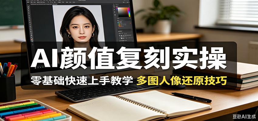 AI颜值复刻实操，零基础快速上手教学，多图人像还原技巧-课程网