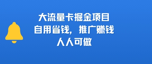 大流量卡掘金项目，自用省钱，推广挣钱，人人可做-课程网