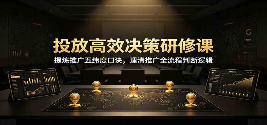 投放高效决策研修课：提炼推广五纬度口诀，理清推广全流程判断逻辑-课程网