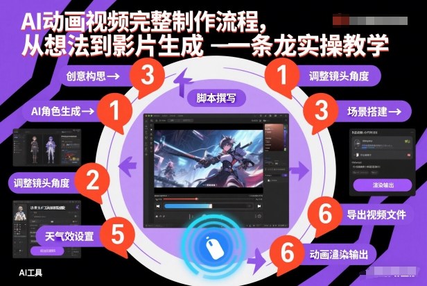 AI动画视频完整制作流程，从想法到影片生成一条龙实操教学-课程网