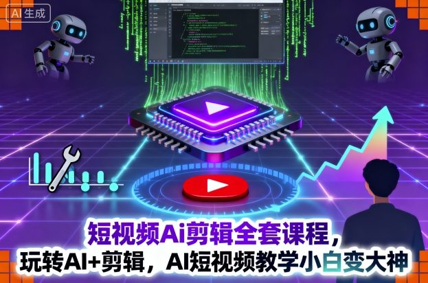 短视频Ai剪辑全套课程，玩转AI+剪辑，AI短视频教学小白变大神-课程网
