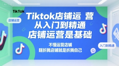 Tiktok店铺运营从入门到精通，店铺运营是基础，不懂运营店铺，瞎折腾店铺就是折腾自己-课程网