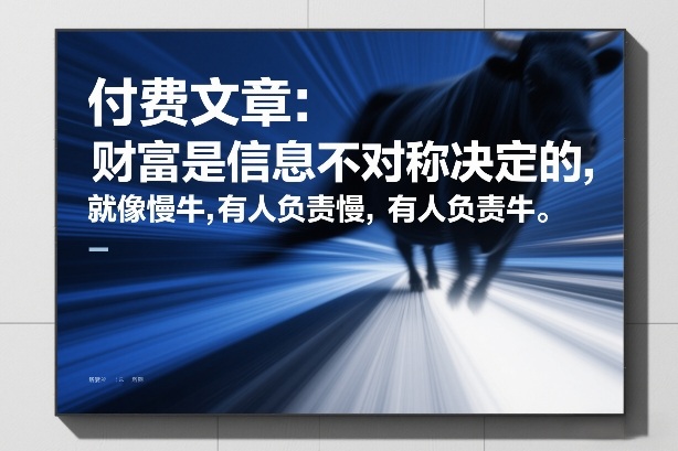 付费文章：财富是信息不对称决定的，就像慢牛，有人负责慢，有人负责牛-课程网