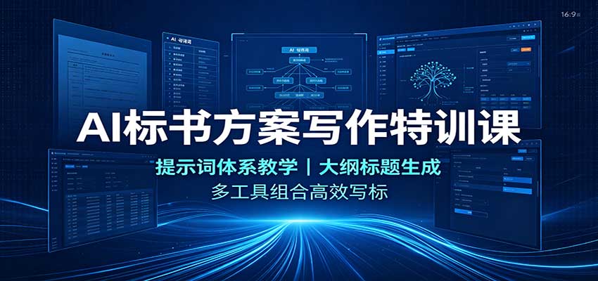 AI标书方案写作特训课：提示词体系教学，大纲标题生成，多工具组合高效写标-课程网