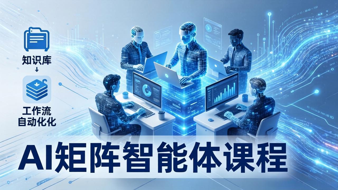 AI矩阵智能体实战：100个数字员工批量生产内容，文本知识库+工作流自动化全搞定-课程网