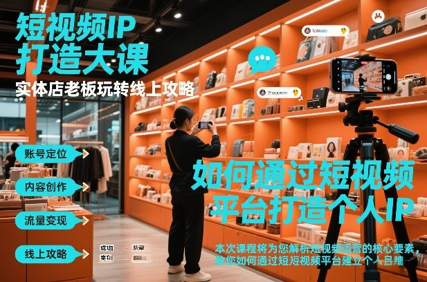 短视频ip打造大课，实体店老板玩转线上攻略-课程网