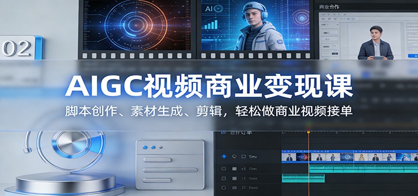 AIGC视频商业变现课：脚本创作、素材生成、剪辑，轻松做商业视频接单-课程网