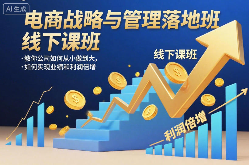 电商战略与管理落地班线下课，教你公司如何从小做到大，如何实现业绩和利润倍增【录音】-课程网
