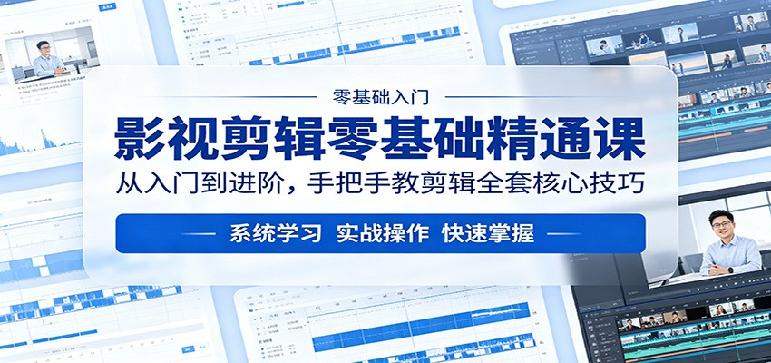影视剪辑零基础精通课：从入门到进阶，手把手教剪辑全套核心技巧-课程网