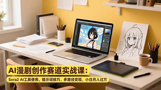 AI漫剧创作赛道实战课：Sora2 AI工具使用、提示词技巧、多路径变现，小白月入过万-课程网