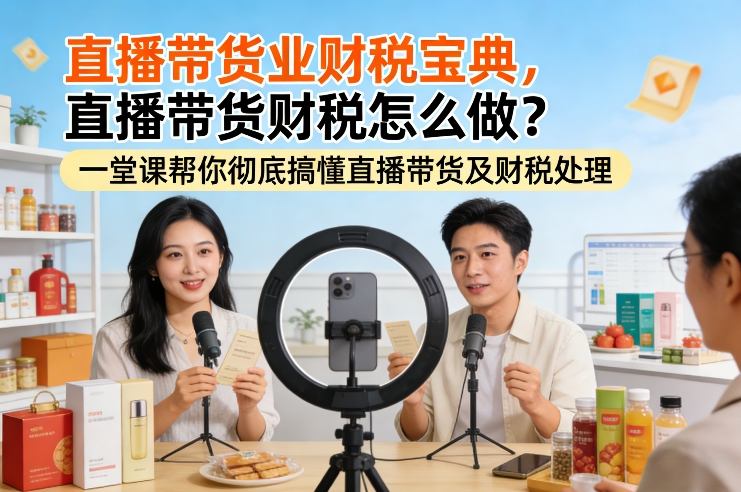 直播带货业财税宝典，直播带货财税怎么做？一堂课帮你彻底搞懂直播带货及财税处理-课程网