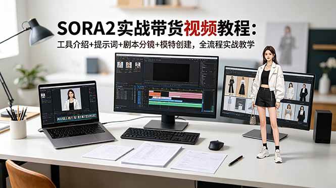 （18718期）SORA2实战带货视频教程：工具介绍+提示词+剧本分镜+模特创建，全流程实战教学-课程网